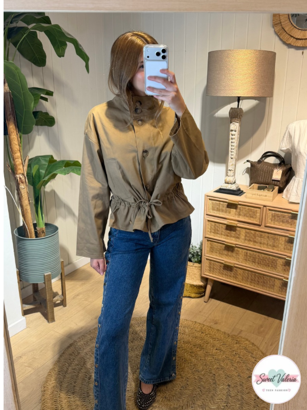Chaqueta Fruncida Beige