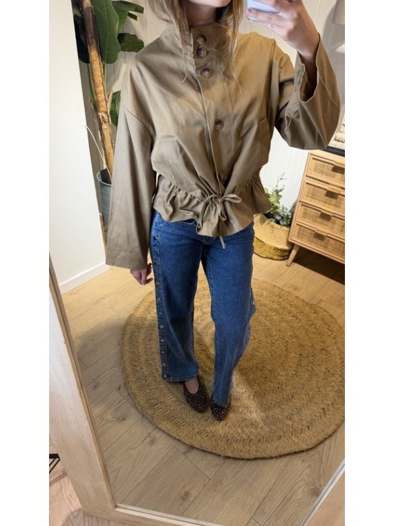 Chaqueta Fruncida Beige