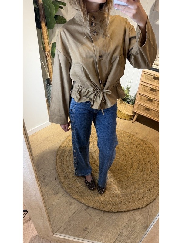 Chaqueta Fruncida Beige
