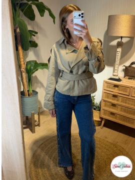 Chaqueta Cinturón Beige