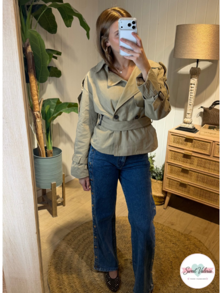 Chaqueta Cinturón Beige