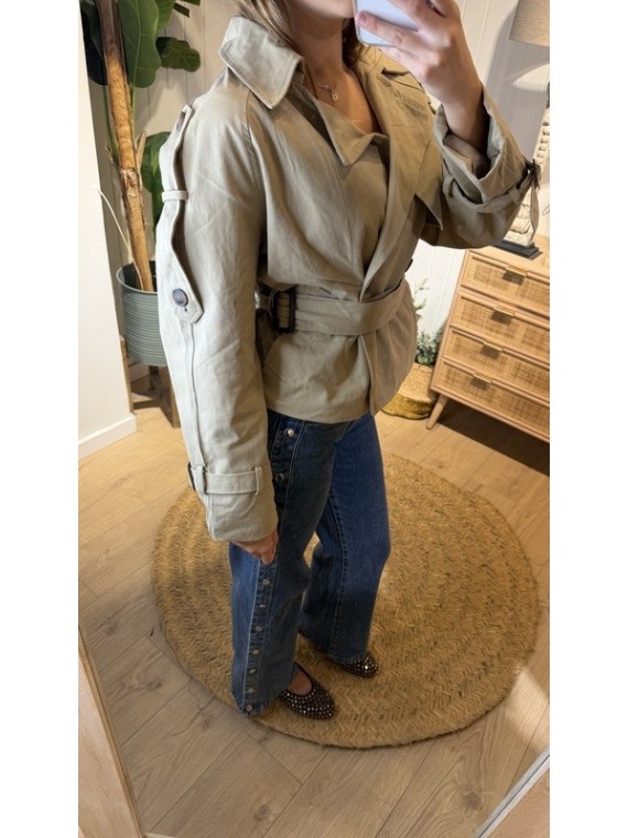 Chaqueta Cinturón Beige
