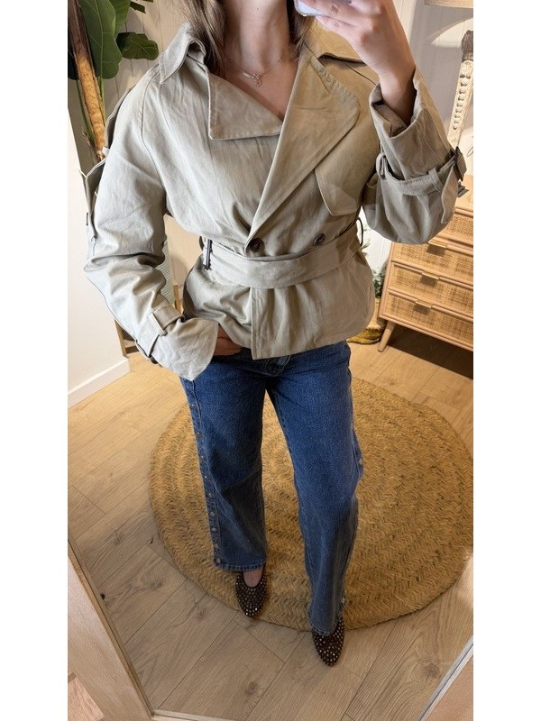 Chaqueta Cinturón Beige