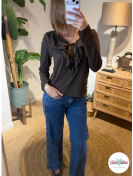 Blusa Volantes Marrón