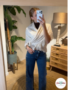Poncho Flecos Beige